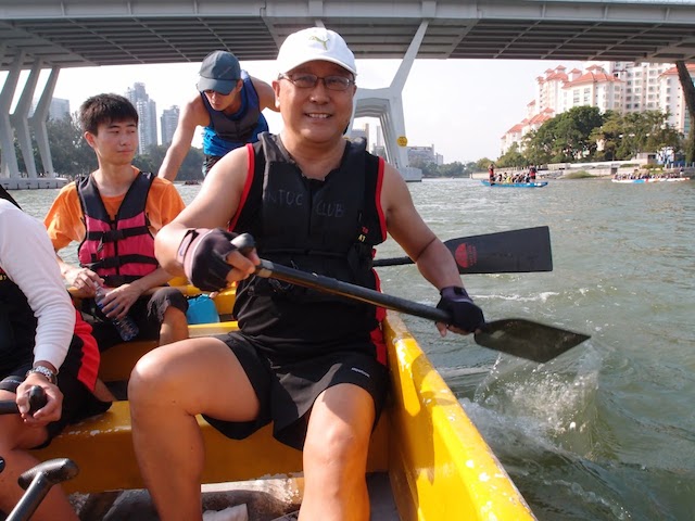 Paddling hard