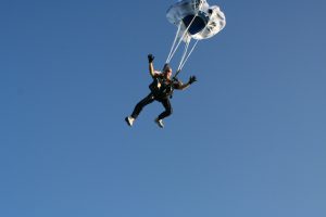 Another item he can check off – skydiving.