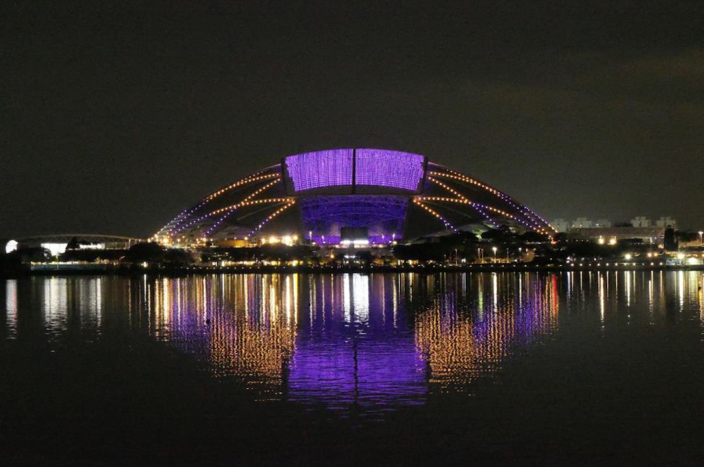 National Stadium lights up